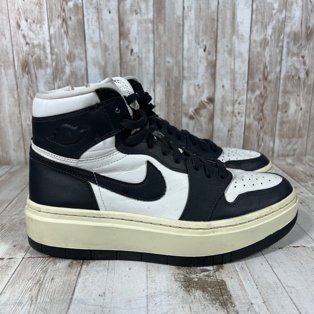Jordan 1 Elevate High Black White DN3253-100 Womens Size 9 Platform Sneakers